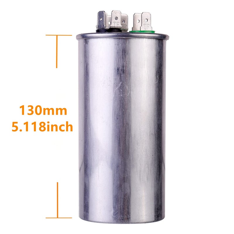 HUAREW 80/7.5 uF 80+7.5 MFD Â±6% 370V/440V CBB65B AC Capacitor Dual Run Round Capacitor Replacement 80 7.5 uF MFD 370 440 Volt VAC for AC Unit Fan Motor Start or Heat Pump or Condenser Straight Cool - Image 3